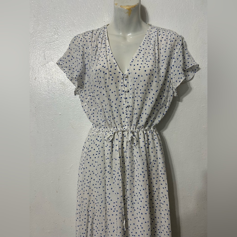 Rails White and Blue Midi Dress size M